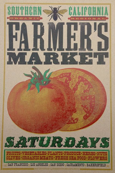 http://www.etsy.com/listing/158971077/farmers-market-southern-california?ref=sr_gallery_35&ga_search_query=farmers+market&ga_view_type=gallery&ga_ship_to=US&ga_search_type=all Spring Design Graphic, Alligators Art, Farmers Market Booth, Recruitment Themes, Farmers Market Sign, Market Sign, Fruit Wallpaper, Event Poster Design, Vintage Cloth