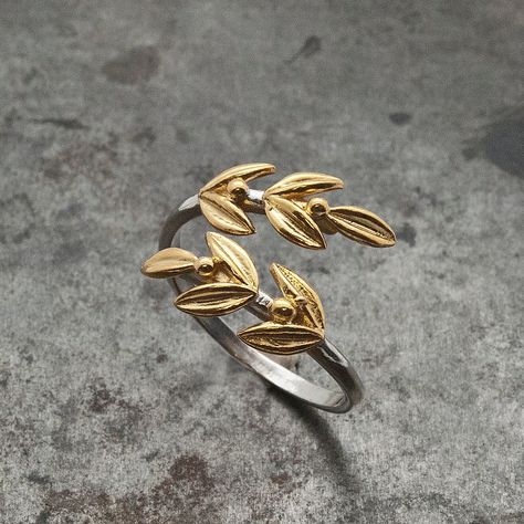 Gold Adjustable Nature-inspired Rings, Olive Branch Jewelry, Athena Symbol, Olive Branch Ring, Olive Leaf Ring, Greek Ring, Goddess Athena, Leaves Ring, Olive Leaves