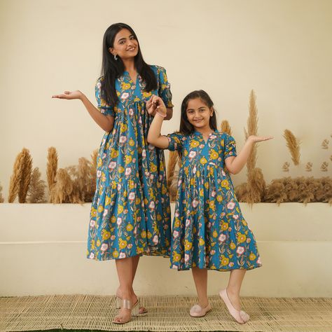 Cheers to Fashion-forward moments with your little one! Shop this 'Garden on Blue' Mom and Daughter set which is winning hearts since the launch! . . . . . #twinning #momandme #twinningtuesday #momanddaughtergoals #motherdaughter #twinningiswinning #momanddaughter #twinningwithmommy #momanddaughterfashion #cottondress #momsofinstagram #cottondresses #fashiana #momdaughter #twinninggoals #affordablefashion #momblogger #matchingoutfits #indowesternwear #dressesforwomen #indowesternstyle #indow... Mom And Daughter Twinning Outfits, Sis Bro, Board Themes, Mom Daughter Outfits, Daughter Outfits, Twin Outfits, Girls Frock Design, Mom And Daughter, Frock Design