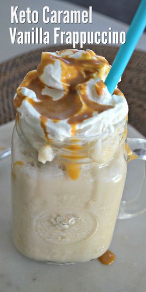 Keto Frappuccino, Keto Beverages, Vanilla Frappuccino, Low Carb Starbucks, Dolce Poche Calorie, Keto Starbucks, Keto Coffee Recipe, Starbucks Vanilla, Desayuno Keto