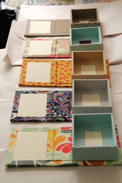 Carton Diy, Fabric Covered Boxes, Box Tutorial, Origami Box, Fabric Boxes, Diy Gift Box, Diy Cardboard, Handmade Books, Cardboard Crafts