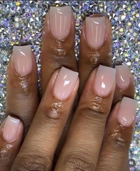 Nude Nail Designs Square, Acrylic Overlay Nails Short Natural, Nude Nails Black Women, Military Nails, Prom Nail Inspo, Plain Acrylic Nails, Natural Nails Manicure, Overlay Nails, Natural Acrylic Nails