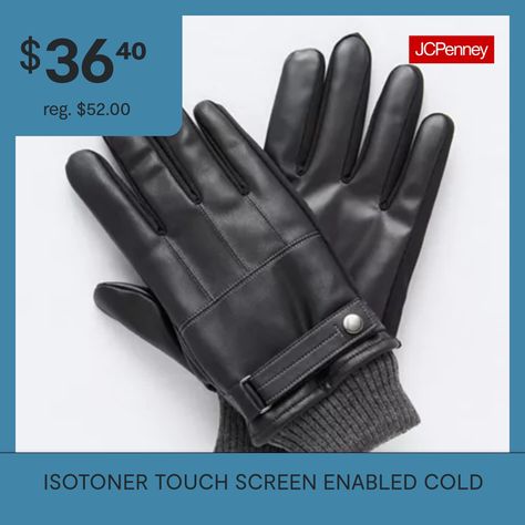 These faux leather gloves provide the ultimate warmth without compromising dexterity and style. Feel confident stepping out the door no matter the weather with the sleek heat insulation and thermaflex dual lining that add warmth without the bulk. Plus they're touchscreen compatible so you can stay connected, wherever you are. Care instructions: Do not bleach, tumble dry, iron, or dry clean.Features: Insulated, Touch Screen Enabled, LinedWarmth Factor: MidweightMeasurements: 4.5 Width/Inches, 11… Cold Weather Gloves, Gloves Black, Touch Screen Gloves, Stay Connected, Winter Accessories, Leather Gloves, Black Media, Feel Confident, Cold Weather