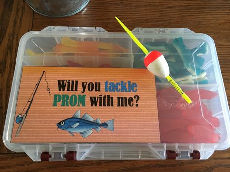 Fishing proposal Hoco Fishing Proposal, Dance Proposal Fishing, Fishing Sadies Proposal, Groomsmen Proposal Fishing Theme, Hoco Proposals Ideas Fishing, Fishing Promposal Ideas, Fishing Hoco Proposals, Fishing Proposal Ideas, Promposal Response Ideas