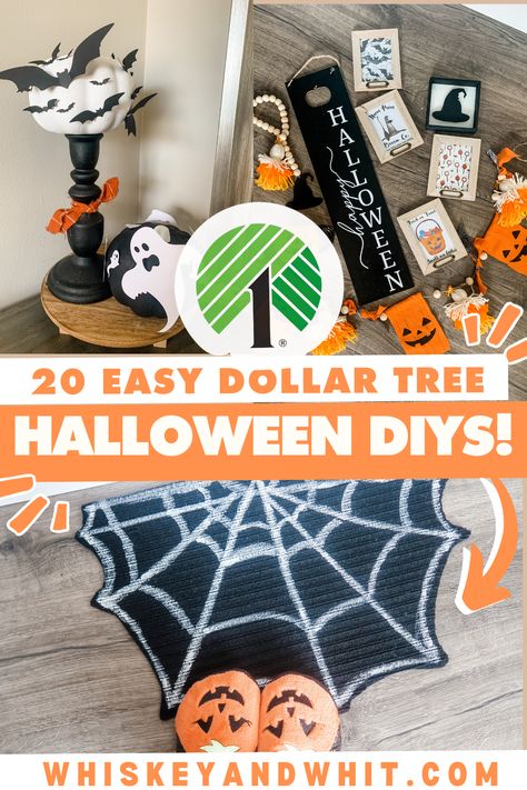 20 Dollar Tree Halloween DIY Decor Crafts that everyone will be making! - Whiskey & Whit Fun Halloween Crafts For Adults, Halloween Decorations Diy Dollar Tree, Dollar Tree Diy Crafts Halloween, Dollar Tree Diy Halloween Decor, Diy Halloween Dollar Tree, Diy Halloween Decorations Dollar Tree, Halloween Crafts Dollar Tree, Halloween Decorations Dollar Tree, Dollar Tree Crafts Halloween