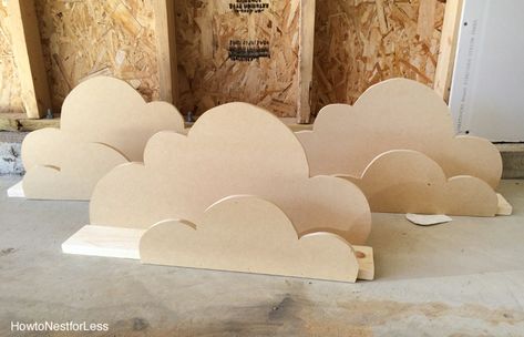 Cloud Bookshelf, Creative Bookshelves, Cloud Decoration, Diy Clouds, Safari Theme Nursery, Kids Rooms Diy, Dekor Diy, Diy Nursery, Kids Bedrooms