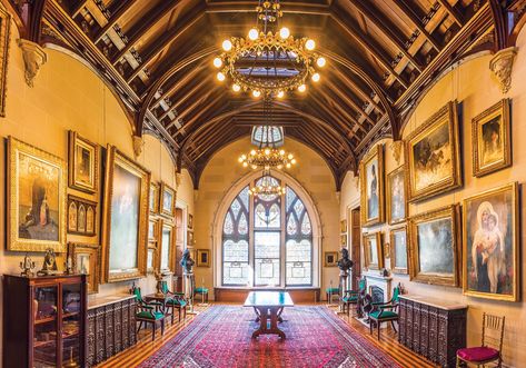 Lyndhurst Mansion, Dining Room Victorian, Mansion Tour, The Gilded Age, English Tudor, Wall Painting Decor, Louis Comfort Tiffany, Tiffany Glass, European Paintings