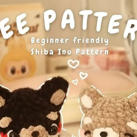 Shiba Inu Crochet, Crochet Craft Fair, Chunky Crochet Blanket Pattern, Cute Shiba, Instagram Pattern, Crochet Dog Patterns, Easy Crochet Animals, Crochet Eyes, Crochet Tutorial Pattern