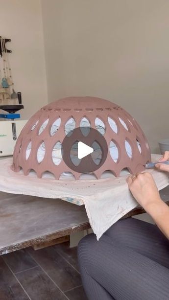 Mine Burgess Ceramics on Instagram: "A glimpse into how I make Stoneware Pendant Light Shade✨  Explore this Pendant Light by clicking the link tagged in this post or by visiting the link in my bio. You can also head over to www.mineburgess.com ✨  #handmadewithlove #handmadeceramics #ceramic #pottery #potterylife #ceramiclife #ceramiclove #farmhousedecor #potterylover #uniquefinds #ceramiclicious #scandinaviandesign #homedecoration #clayart #claylove #ceramiclighting #handmadepottery #potterylover #handmadeart #ceramicstudio #potteryart #instapottery #pottersofinstagram #claycreations #contemporaryceramics #ceramicsofinstagram #makersmovement #ceramicartist #functionalart #potteryforall #farmhouselighting" Clay Lighting Fixtures, Ceramic Chandelier Clay, Pottery Pendant Lights, Pottery Lamps Handmade, Clay Lamp Diy, Ceramic Lamps Handmade, Clay Pendant Light, Ceramic Pendant Lights, Ceramic Lights