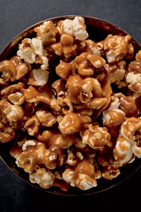 Maple Toffee Popcorn with Salted Peanuts Recipe from Gesine Bullock-Prado | Yankee Magazine Maple Toffee, Baked In Vermont, Peanut Popcorn, Toffee Popcorn, Maple Recipes, Salted Peanuts, Chocolate Babka, Peanut Recipes, Popcorn Recipes