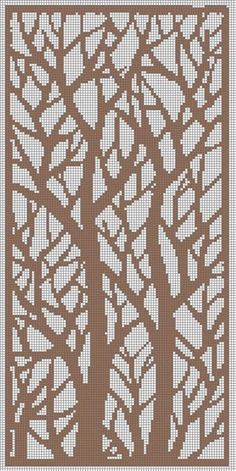 Crochet Curtain Pattern, Crochet Patterns Filet, Crochet Patterns Easy, Crochet Tree, Graph Crochet, Filet Crochet Charts, Fillet Crochet, Pixel Crochet, Mosaic Crochet