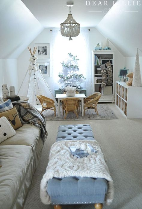 Bonus Room Decorating, Bonus Room Design, Room Above Garage, Hangout Room, Attic Playroom, Dear Lillie, Attic Bedrooms, Attic Renovation, Attic Spaces