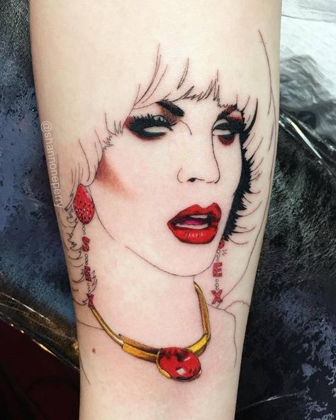 Katya Zamolodchikova from RuPaul's Drag Race portrait tattoo. Pilot Tattoo, Katya Zamolodchikova, Army Tattoos, C Tattoo, Queen Tattoo, Hip Tattoos Women, Rupaul's Drag Race, Aesthetic Tattoo, Permanent Tattoo