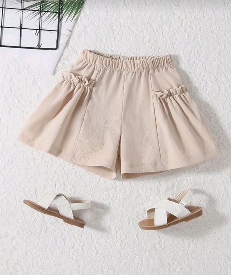 Kids Fashion Wear, Kids Summer Dresses, Dress Patterns Diy, Shein Kids, Wide Leg Shorts, Kids Dress Wear, Shorts Outfits Women, Baby Dress Design