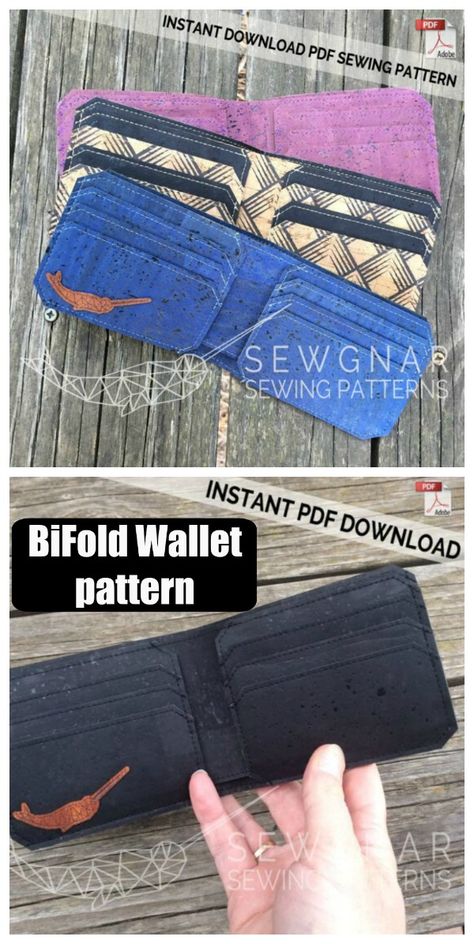 Diy Wallet Mens, Diy Leather Wallet Pattern, Sewing Vinyl, Beginner Sewer, Diy Wallet Pattern, Bifold Wallet Pattern, Wallet Pattern Free, Diy Leather Wallet, Wallet Sewing Pattern