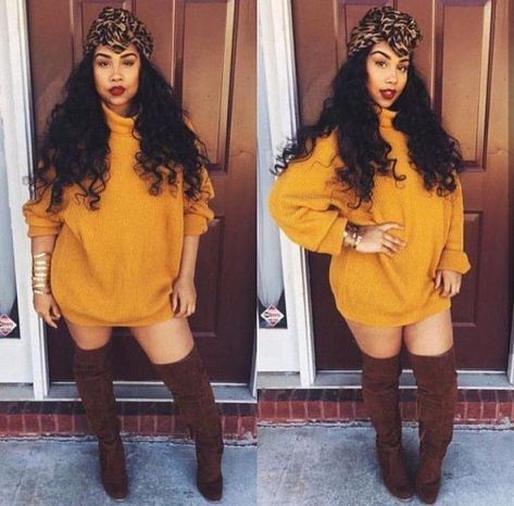 20 Best Plus Size Outfits To Wear With Thigh High Boots Plus Size Thigh High Boots, Anaya Ivy, Plus Size Thigh, Thigh High Boots Outfit, High Boots Outfit, Fall Winter Looks, Timberlands, School Looks, Outfit Trends