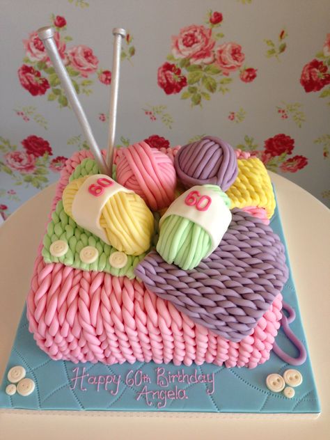 Knitting Cake, Sewing Cake, Crochet Cake, Decorate A Cake, Carousel Cake, Fantasy Cake, Patterned Cake, Birthday Cakes For Women, Crazy Cakes