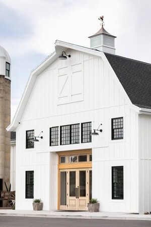 Utah Wedding Venues Indoor, Wedding Venue Staircase, Wedding Venue Utah, Barn Venue Floor Plans, Farmhouse With Black Windows, Wedding Venue Exterior, Utah Venues, Chapel Windows, Big Wedding Venues