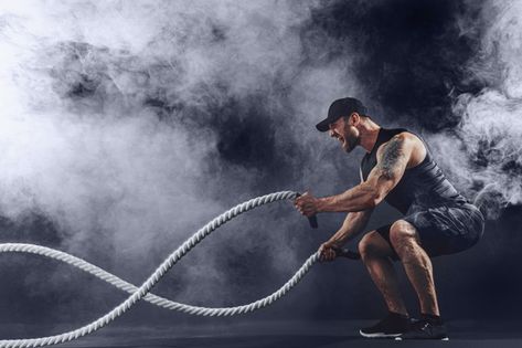 Male Fitness Photography, Rope Exercises, Gym Images, Gym Photography, Gym Photos, Battle Ropes, Bodybuilding Supplements, Fitness Photography, Athlete Workout