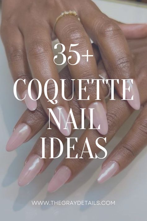 Coquette Nail Ideas - the gray details Small Design Nail Art, Simple Romantic Nails, Classy European Nails, Barely There Manicure, Clean Nail Manicure, Brunch Nail Ideas, Pink Neutral Nails With Accent, Coquette Nails Inspiration, Full Set Designs Nails