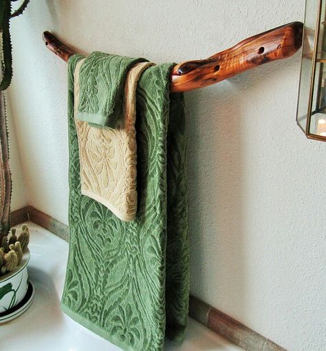 Rustic Towel Rack Bathroom, Adirondack Decor, Rustic Towel Rack, Bathroom Towel Hook, Bathroom Towel Storage, Juniper Tree, Juniper Wood, Tree Branch Wall, Log Cabin Decor