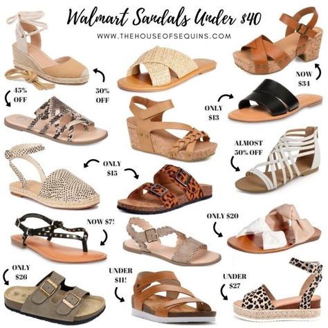 Blogger Sarah Lindner of The House Of Sequins sharing Walmart Spring and Summer sandals under $40. Relaxing Yoga Poses, Walmart Fashion, Boho Sandals, Summer Outfit Inspiration, Cozy Outfit, Summer Sandals, Spring Looks, Spring Style, Sandals Summer