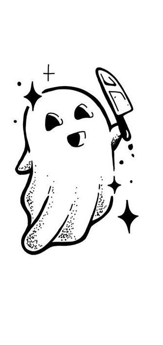 Ghost Sketch Drawing, Ghost Flipping Off Tattoo, We Are The Weirdos Mister Tattoo, Animals With Knives Tattoos, Ghost Book Tattoo, Ghost With Knife Tattoo, Cute Spooky Doodles, Halloween Tattoo Ideas Simple, Funny Ghost Tattoo