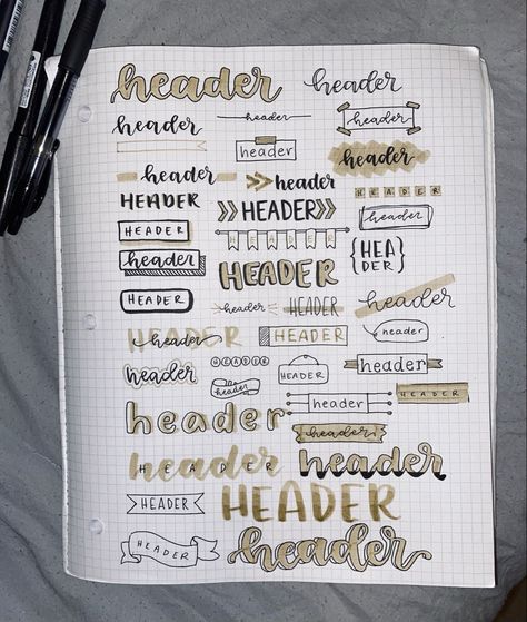 ideas for headers!! can be for note-taking or journaling💛 Cute Notes Headers, Note Header Aesthetic, Cute Header Ideas For Notes, Goodnotes Header Ideas Ipad, Notes Headers Ideas, Ideas For Titles Notes, Heading Note Ideas, Aesthetic Header For Notes, Aesthetic Headers Notes