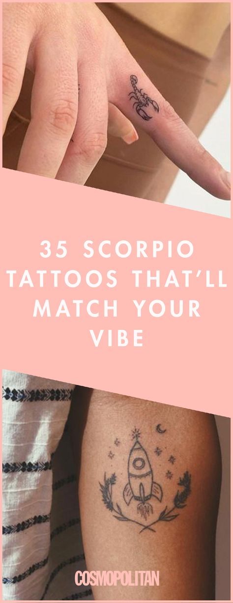 Here are the 35 best Scorpio tattoos and design ideas that are perfect for the fixed water sign, including constellation tattoos, scorpion designs, and more. Scorpio Finger Tattoos For Women, Finger Scorpio Tattoo, Scorpio Tattoo Design For Women, Best Scorpio Tattoo Ideas, Scorpion Woman Tattoo, Scorpio Glyph Tattoo, Minimal Scorpio Tattoo, Scorpion Hand Tattoo Women, Pretty Scorpion Tattoo