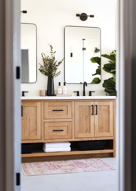 master bath, natural wood Wood Bathroom Vanity, Decor Baie, Master Bath Remodel, Upstairs Bathrooms, Wood Bathroom, Bathroom Renos, House Bathroom, Bathroom Remodel Master, Bath Remodel