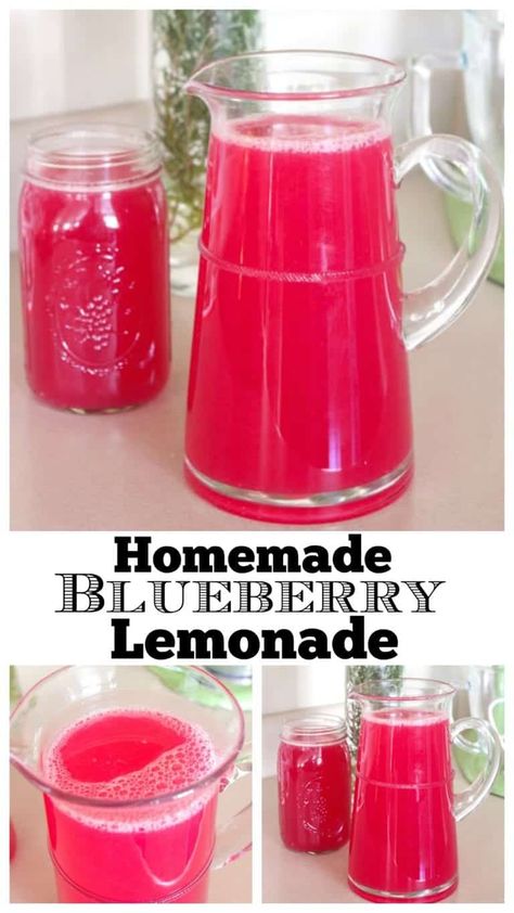 Homemade Blueberry Lemonade Recipe - Picky Palate Blueberry Lemonade Recipe, Good Lemonade Recipe, Zero Calorie Drinks, Cold Drinks Recipes, Flavored Lemonade, Frozen Drink Recipes, Picky Palate, Iced Drinks Recipes, Alcohol Free Drinks