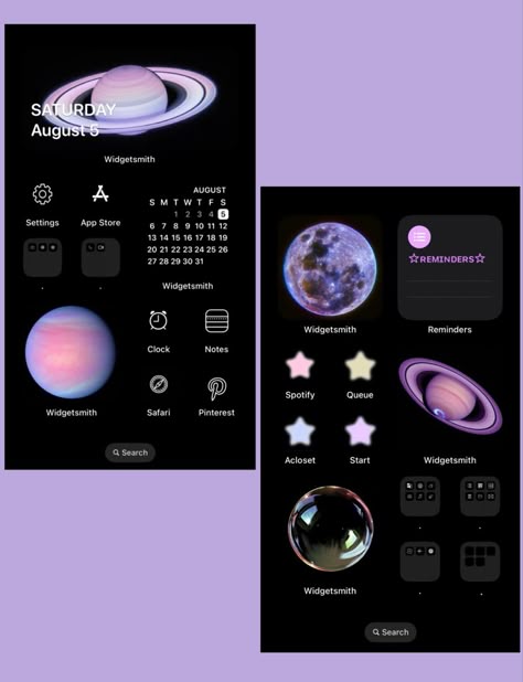 Galaxy space iphone theme aesthetic Space Phone Theme, Lockscreen Ios, Home Lock Screen, Ios Phone, App Layout, Phone Inspiration, Phone Organization, Iphone Homescreen Wallpaper, Iphone App Layout