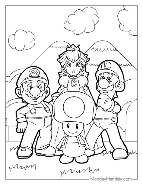 Toad Coloring Pages, Kids Colouring Printables, Friends Coloring Pages, Disney Coloring Sheets, Super Mario Coloring Pages, Mario Coloring Pages, Boy Coloring, Idee Cricut, Mermaid Coloring Pages