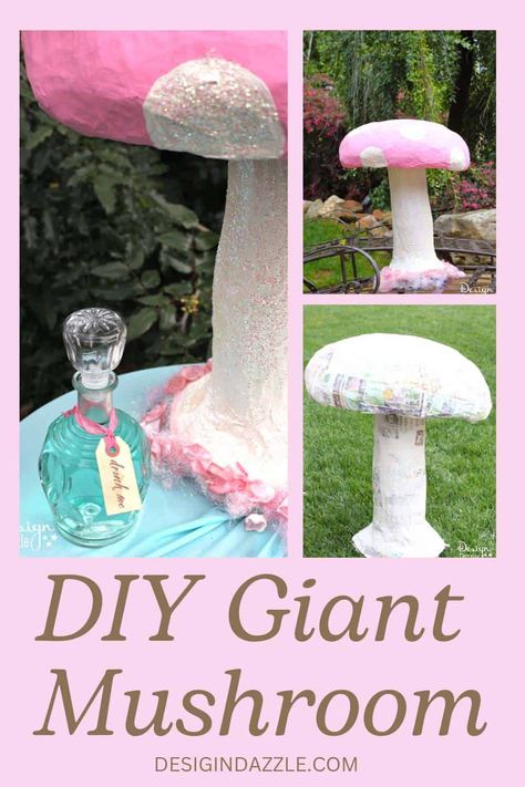 Step-by-step instructions on how to make a giant mushroom. Perfect for a prop or party decor. Mushroom Prop, Halloween Parade Float, Diy Mushrooms, Mushrooms Diy, Roast Pan, Fairy Theme Birthday Party, Sweetheart Dance, Duck Ideas, Diy Paper Mache