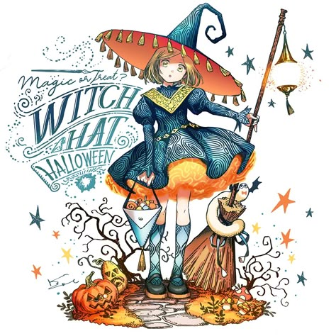 Witch Hat Atelier, Witch Characters, Halloween Illustration, Manga Covers, A Witch, Comic Artist, Witch Hat, Halloween Art, Magical Girl