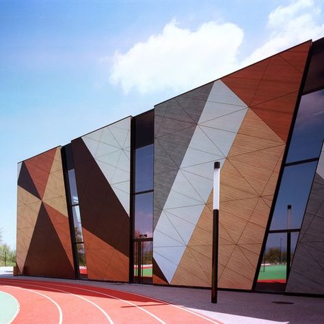 Trespa® Meteon® Exterior Cladding Panels /  Trespa Koshino House, Educational Architecture, Mall Facade, School Building Design, Factory Architecture, Cladding Design, Facade Architecture Design, Facade Cladding, Cladding Panels