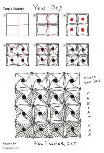 Paradox Tangle Zentangle Pattern - How To - 4 Steps To Get Started EBF Zentangle How To Step By Step, Zin Tangle Patterns, Zentangle Tiles Step By Step, Zentangle Grid Patterns Step By Step, Paradox Zentangle Pattern, How To Draw Zentangle Patterns Step By Step, Tangle Doodle Step By Step, Zentangle How To, Zen Tangle Patterns Step By Step