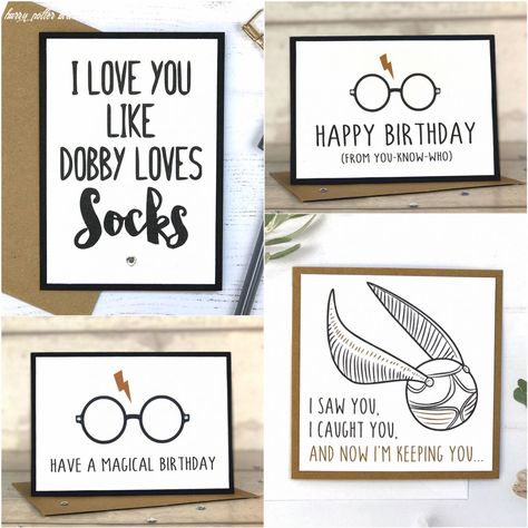 Harry Potter Happy, Harry Potter Birthday Cards, Harry Potter Cards, Cumpleaños Harry Potter, Hogwarts Gryffindor, Harry Potter Friends, Gryffindor Slytherin, Cool Birthday Cards, Friends Diy