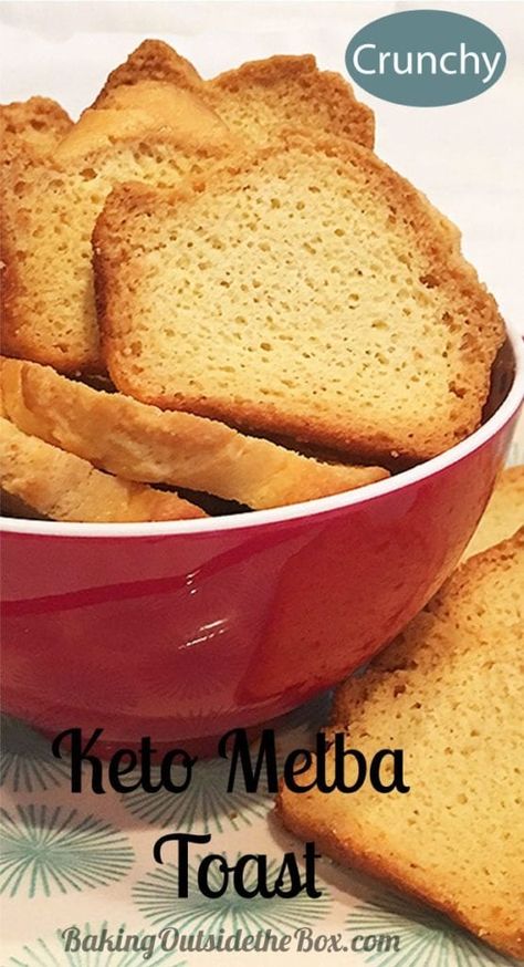 This low carb Melba Toast is easy to make and crunchy. Made from Almond biscuits, they are just a a bit over 1 net carb per sliced biscuit. #lowcarbrecipe #crunchy #bakingoutsidethebox Melba Toast Recipe, Melba Toast, The Boiled Egg Diet, Almond Biscuits, Low Carb Soup Recipes, Optavia Recipes, Egg Diet Plan, Low Carbohydrate Recipes, Low Carb Low Fat Recipes