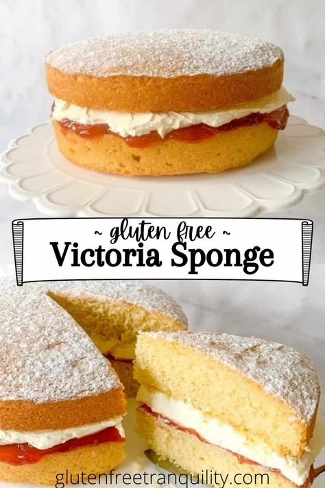 Gluten Free Sponge Cake, Strawberry Jam Cake, Gluten Free Afternoon Tea, Gf Cooking, Df Recipes, Jam Cake, Inflammation Recipes, Gluten Free Cake Recipe, Sponge Cakes