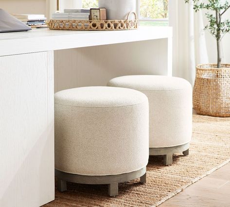 Upholstered Stool, Outdoor Cushion Covers, Vanity Chair, Swivel Stool, Small Space Solutions, Pottery Barn Teen, Bench With Storage, Storage Ottoman, Pottery Barn Kids