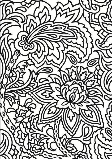 Complex Pattern Coloring Pages for Adults Paisley Coloring Pages, Colouring Art, Geometric Coloring Pages, Complex Patterns, Adults Coloring, Paisley Wallpaper, Pattern Coloring Pages, Adult Colouring Pages, Dover Publications