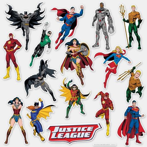 Justice League Contour Sticker Set | Zazzle.com Justice League New 52, Superhero Stickers, Justice League Comics, Batman Superman Wonder Woman, Best Christmas Toys, Shop Justice, Superman Wonder Woman, Sketchbook Art Journal, Batman And Superman