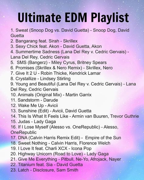 Pin by Katy Adams on MUSIC Workout music, Rave music, Playlist Edm Playlist, Song Lists, Party Playlist, Dance Playlist, Rave Music, Playlist Spotify, Playlist Ideas, Edm Music, Workout Playlist