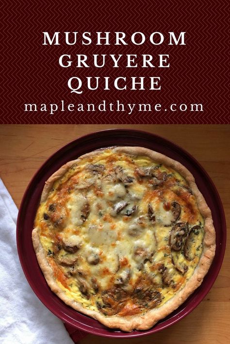 Breakfast Quiche Recipes Easy, Cheese Souffle Recipes, Cheese Quiche Recipe, Mushroom Tart, Comte Cheese, Mushroom Quiche, Savory Pies Recipes, Breakfast Quiche Recipes, Sautéed Mushrooms