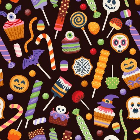 Candy Background, Seamless Wallpaper, Candy Collection, Halloween Sweets, Cute Goth, Halloween Candy Corn, Sugar Rush, Pattern Seamless, Seamless Background