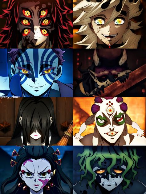 All Upper Moon Demons, All Upper Moons, 6 Upper Moon, Demon Slayer 12 Kizuki, Demon Slayer Demons Moon, Upper Moons Demon Slayer, Upper Moon Meeting, Demon Slayer Uppermoons, Upper Rank Demons