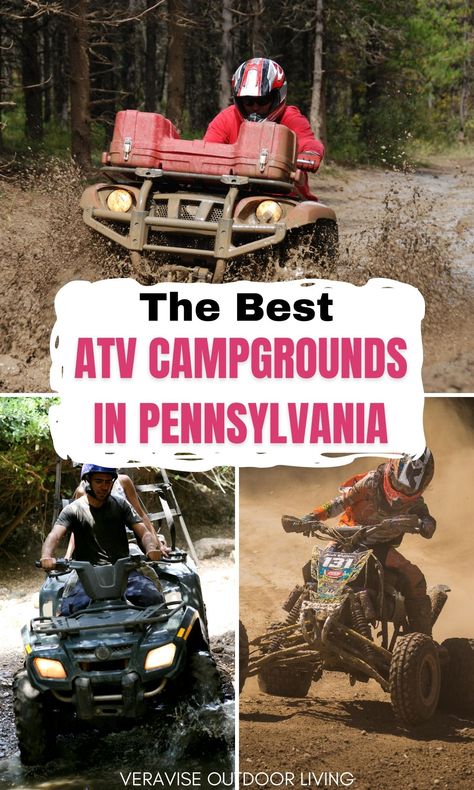 These ATV campgrounds in PA provide the perfect setting for an exciting weekend of ATV riding and camping adventure with the family. Pennsylvania offers a variety of ATV riding destinations and pristine state parks for camping. If you’re looking for a place to ride your ATV, these campgrounds are the best spots for ATV camping in PA. Atv Camping, Camping In Pennsylvania, Rv Tent, Camping Resort, Atv Riding, Tent Site, Camping Destinations, Fun Adventure, Cabin Camping