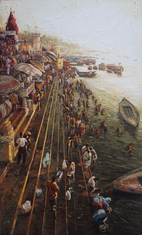 Ganga Painting, Kabir Das, Buy Paintings Online, India Culture, Vintage India, Shiva Wallpaper, Hinduism Art, Vedic Art, Art Painting Gallery