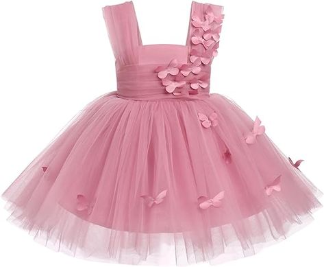 ODASDO Baby Toddler Kids Butterfly Dress Sleeveless High Low Tulle Princess Wedding Special Occasion Evening Ball Gown❤️‍🔥❤️‍🔥🤩 AED114.23 - AED119.75 For order Just click on the link bio and get ready to be amazed! 💥🛍️ https://linktr.ee/HappySpace56 Tulle High Low Dress, Butterfly Birthday Dress, Tulle Gowns, Tulle Tutu Dress, Toddler Party Dress, Dress High Low, Layered Tulle Skirt